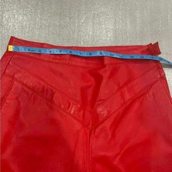 [L/XL]Vintage The Leather of Boutique Red  Lamb Leather Pants- NWOT - Picture 7 of 10